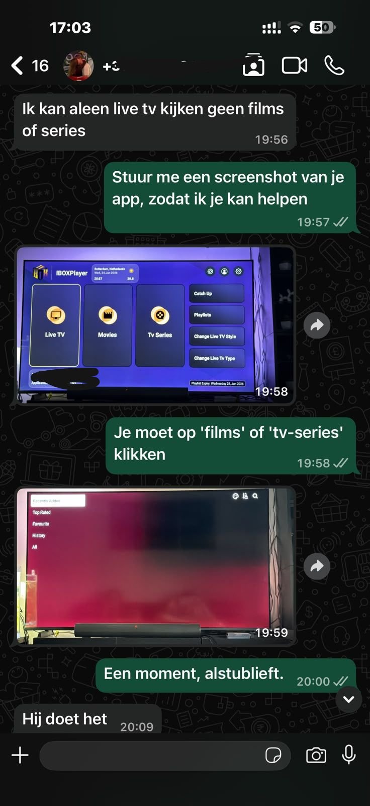 VoodIPTV Nederland WhatsApp ervaring